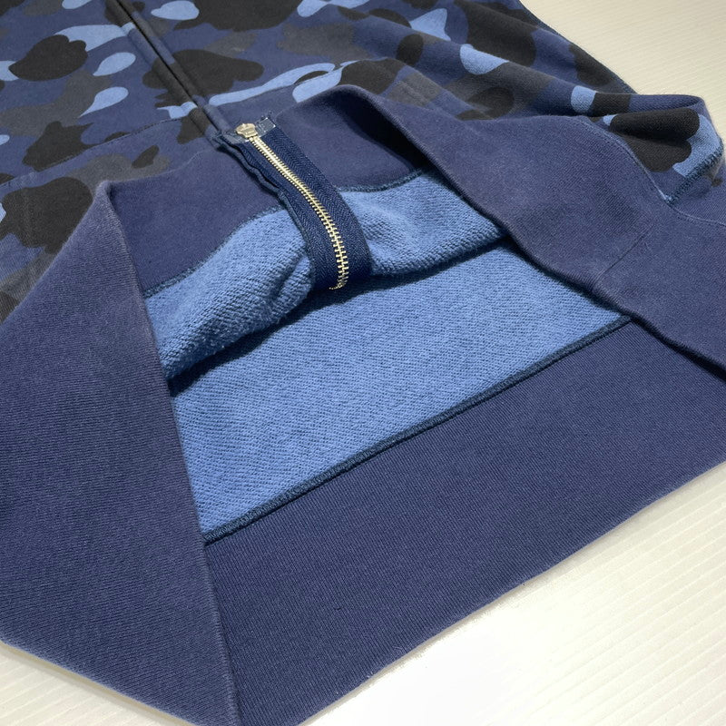 【現状渡し品】【メンズ】 A BATHING APE アベイシングエイプ CAMO TIGER FULL ZIP HOODIE 001ZPG301006X カモ タイガー フルジップ フーディ トップス フルジップパーカー 142-260826-ko-13-teih サイズ：L カラー：ブルー 万代Net店