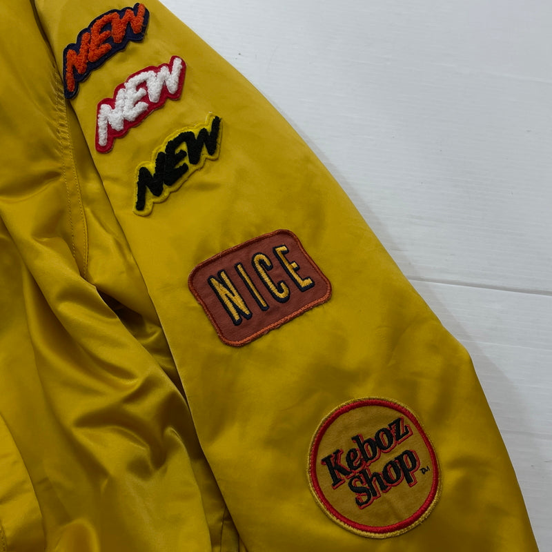【中古品】【メンズ】 KEBOZ ケボズ × FREAK'S フリークス ストア 別注コラボ STADIUM JUMPER 214-1579 スタジアム ジャンパー アウター スタジャン 142-260830-sa-12-tei サイズ：L カラー：イエロー 万代Net店