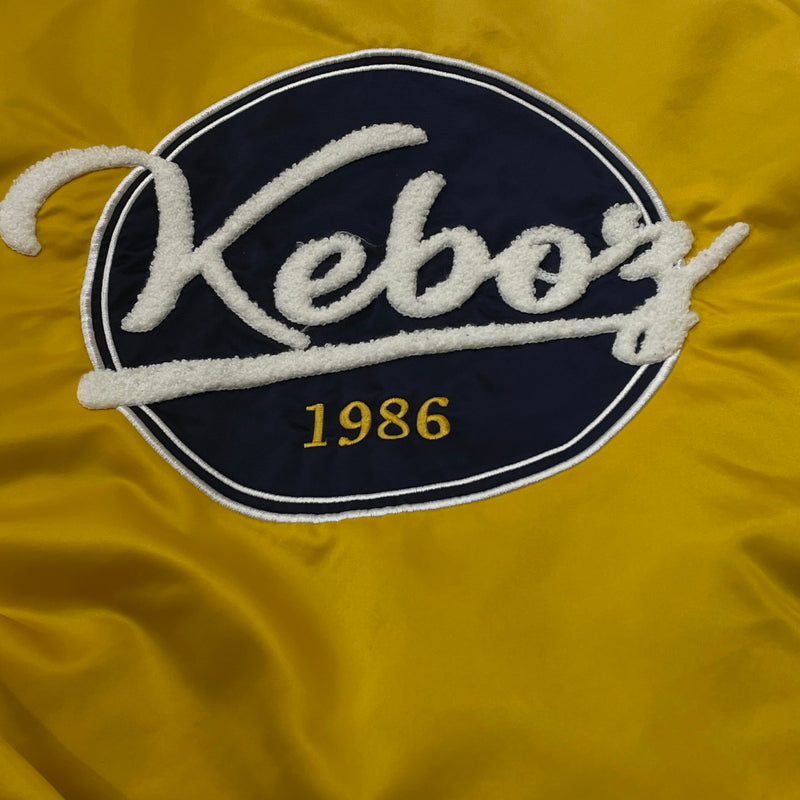 【中古品】【メンズ】 KEBOZ ケボズ × FREAK'S フリークス ストア 別注コラボ STADIUM JUMPER 214-1579 スタジアム ジャンパー アウター スタジャン 142-260830-sa-12-tei サイズ：L カラー：イエロー 万代Net店