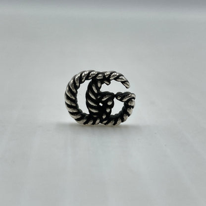 【中古品】【レディース】 GUCCI グッチ AG925 DOUBLE G TWIST LOGO EARRING MADE IN ITALY シルバー952 ダブルG ツイストロゴピアス 片耳 イタリア製 182-260902-ss-08-tei カラー：シルバー 万代Net店