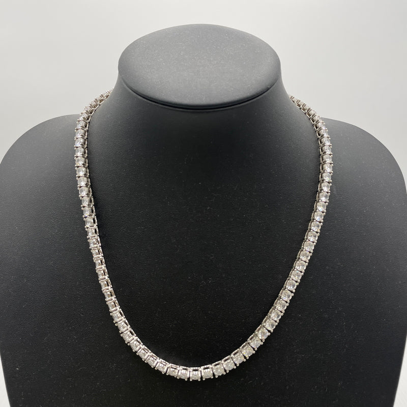 【中古品】【メンズ】 USED S925 ZIRCONIA TENNIS CHAIN ジルコニアテニスチェーン ネックレス アクセサリー 192-260902-ss-07-tei サイズ：※長さ約49ｃｍ カラー：シルバー 万代Net店