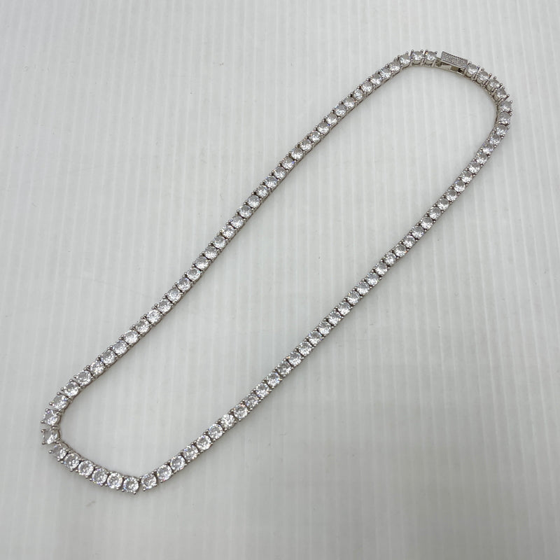 【中古品】【メンズ】 USED S925 ZIRCONIA TENNIS CHAIN ジルコニアテニスチェーン ネックレス アクセサリー 192-260902-ss-07-tei サイズ：※長さ約49ｃｍ カラー：シルバー 万代Net店