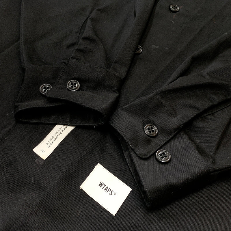 【現状渡し品】【メンズ】 WTAPS ダブル タップス LEAGUE d01 L/S CTPL.TWILL 222TQDT-SHM04 リーグ ゼロワン ロングスリーブ コットン ポリエステル ツイル アウター 142-260828-sa-01-tei サイズ：3 カラー：ブラック 万代Net店