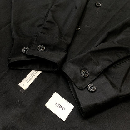 【現状渡し品】【メンズ】 WTAPS ダブル タップス LEAGUE d01 L/S CTPL.TWILL 222TQDT-SHM04 リーグ ゼロワン ロングスリーブ コットン ポリエステル ツイル アウター 142-260828-sa-01-tei サイズ：3 カラー：ブラック 万代Net店