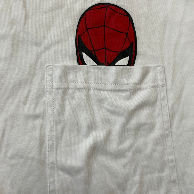 【中古品】【メンズ】 MONCLER モンクレール × SPIDER-MAN スパイダーマン 別注コラボ S/S T-SHIRT H20918C00005 8390T ショートスリーブ Tシャツ 半袖 トップス 141-260828-sa-02-tei サイズ：XL カラー：ホワイト 万代Net店