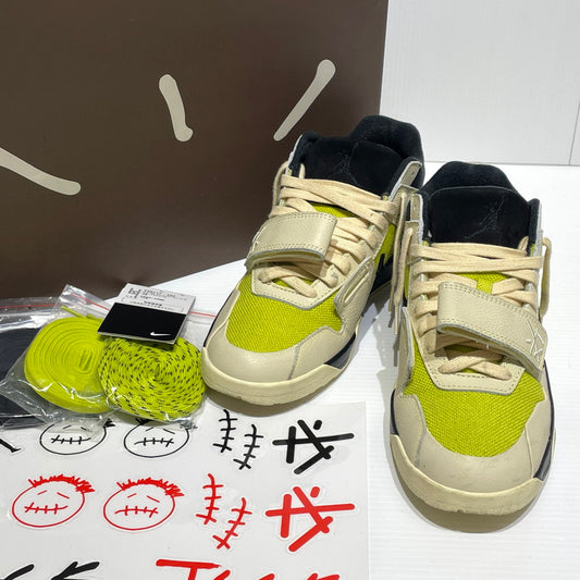 【中古品】【メンズ】 NIKE ナイキ × TRAVIS SCOTT トラヴィス スコット 別注 コラボ JORDAN JUMPMAN JACK TR CJ1 T-REXX BRIGHT CACTUS FZ8117-102 ジョーダン ジャンプマンジャック スニーカー 靴 160-260828-ko-02-tei サイズ：27cm カラー：ブライトカクタス 万代Net店