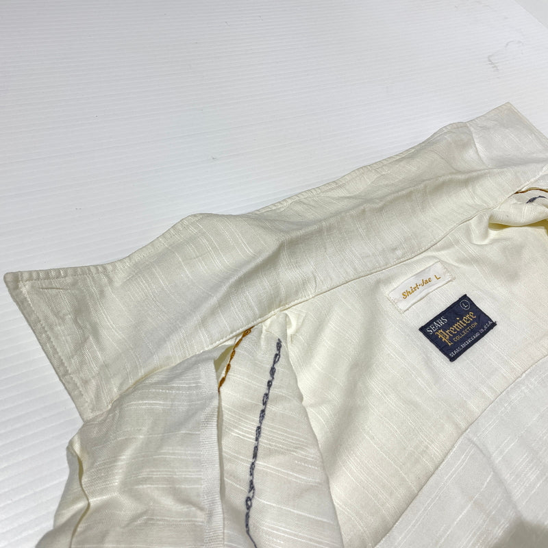【中古品】【メンズ】 Sears Premiere Collection シアーズ プレミア コレクション 50's ROCKABILLY SHIRT JACKET 50年代 ロカビリー シャツ ジャケット アウター 145-260902-ss-01-tei サイズ：L カラー：ホワイト 万代Net店