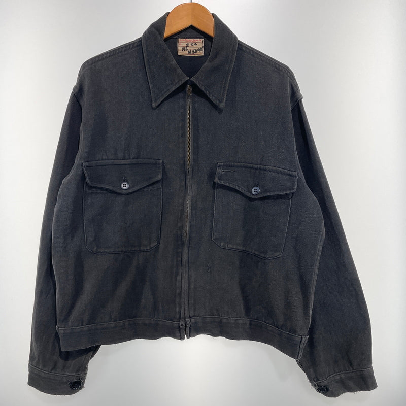 【現状渡し品】【メンズ】 CLEAN COVERALL SUPPLY クリーン カバーオール サプライ 50'S-60'S WHIPCORD ZIP UP JACKET ウィップコード ジップアップジャケット アウター 145-260902-ss-03-tei サイズ：M カラー：ブラック 万代Net店