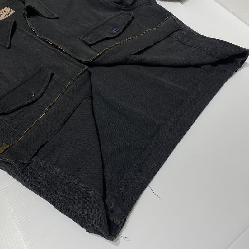 【現状渡し品】【メンズ】 CLEAN COVERALL SUPPLY クリーン カバーオール サプライ 50'S-60'S WHIPCORD ZIP UP JACKET ウィップコード ジップアップジャケット アウター 145-260902-ss-03-tei サイズ：M カラー：ブラック 万代Net店