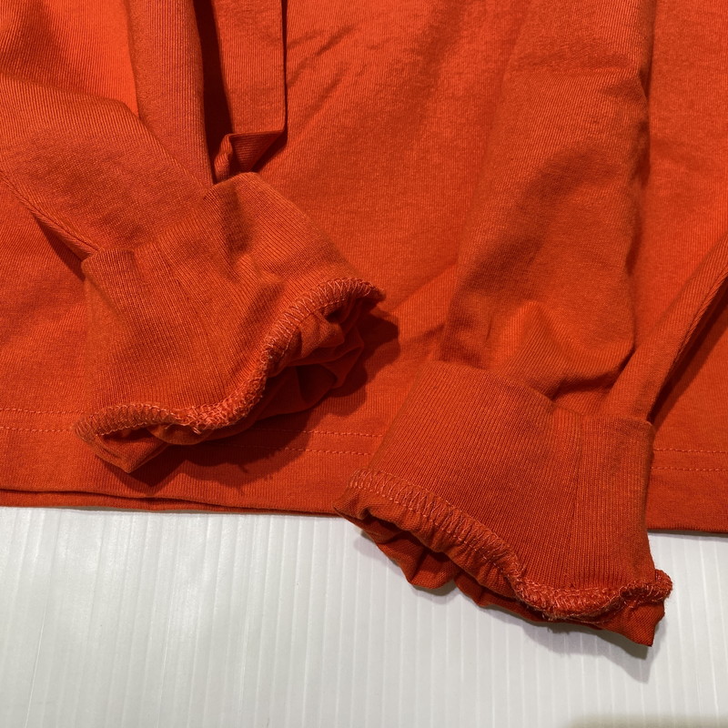 【中古品】【メンズ】 WTAPS ダブルタップス × CHAMPION チャンピオン 別注コラボ ACADEMY LS T-SHIRTS "ORANGE" 232HBCHD-CSM01S アカデミー ロングスリーブ Tシャツ 長袖 トップス 142-260831-yo-05-tei サイズ：XL カラー：オレンジ 万代Net店