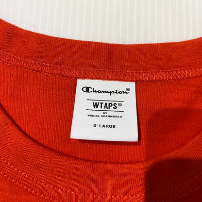 【中古品】【メンズ】 WTAPS ダブルタップス × CHAMPION チャンピオン 別注コラボ ACADEMY LS T-SHIRTS "ORANGE" 232HBCHD-CSM01S アカデミー ロングスリーブ Tシャツ 長袖 トップス 142-260831-yo-05-tei サイズ：XL カラー：オレンジ 万代Net店