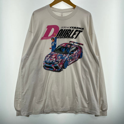 【中古品】【メンズ】 doublet ダブレット 25SS ITASHA PRINT L/S T-SHIRT 25SS81WM22 イタシャ プリント ロングスリーブTシャツ トップス 140-260905-ss-02-teih サイズ：XL カラー：ホワイト 万代Net店