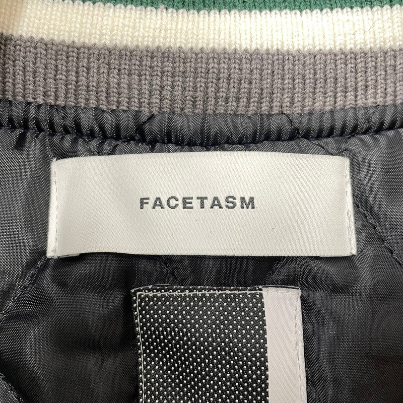 【中古品】【メンズ】 FACETASM ファセッタズム PATCHED STADIUM JACKET KR-JK-M02 パッチド スタジアム ジャケット アウター スタジャン 140-260905-ss-08-teih サイズ：5 カラー：ブラック 万代Net店
