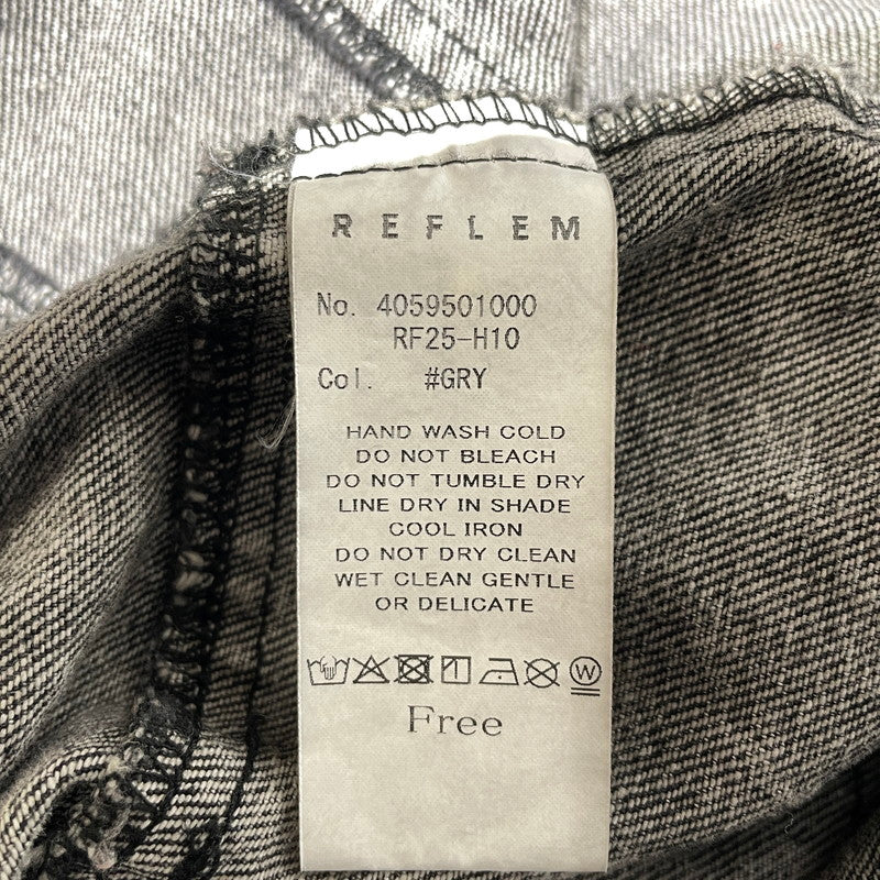 【中古品】【メンズ】 REFLEM レフレム HIGH NECK DENIM ZIP UP HOODIE WITH PATCHWORK BELT RF25-H10 ツギハギベルト付き ハイネック デニムジップパーカー アウター フーディー 147-260905-ss-06-teih サイズ：FREE カラー：ブラック 万代Net店