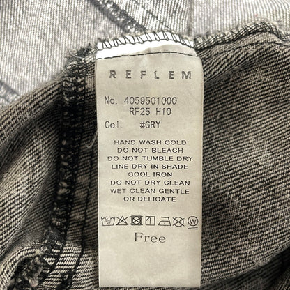 【中古品】【メンズ】 REFLEM レフレム HIGH NECK DENIM ZIP UP HOODIE WITH PATCHWORK BELT RF25-H10 ツギハギベルト付き ハイネック デニムジップパーカー アウター フーディー 147-260905-ss-06-teih サイズ：FREE カラー：ブラック 万代Net店