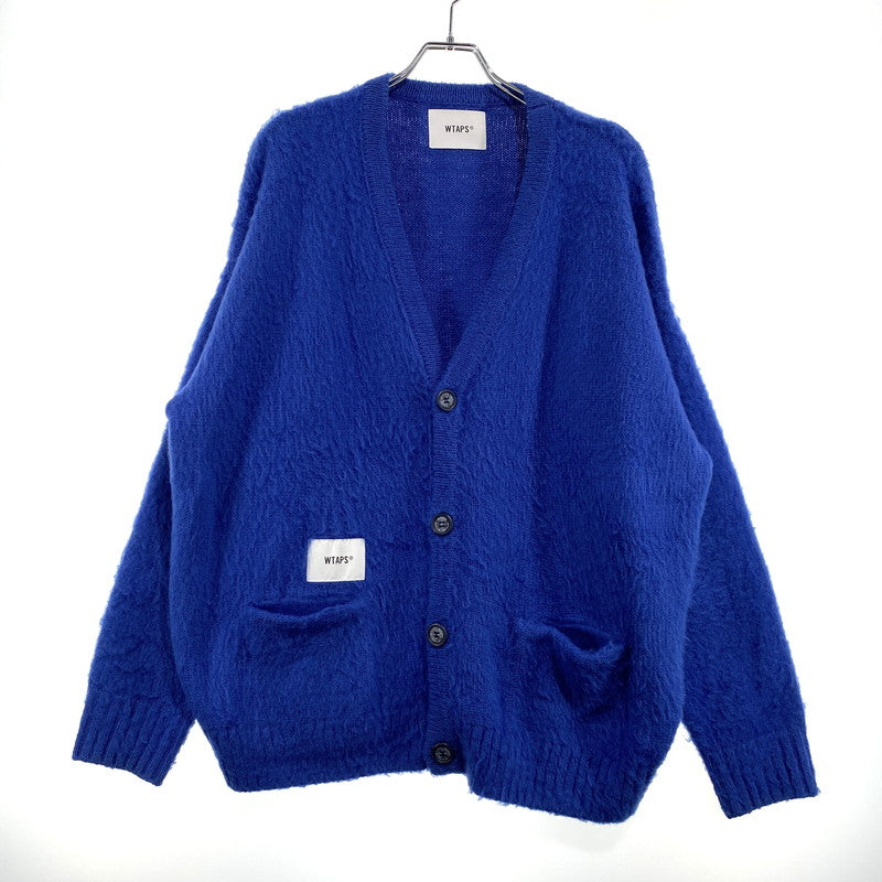 【中古品】【メンズ】 WTAPS ダブルタップス 24AW PALMER SWEATER ACRYLIC 242MADT-KNM02 セーター アクリル 長袖 カーディガン 142-260831-yo-07-tei サイズ：02 カラー：ブルー 万代Net店