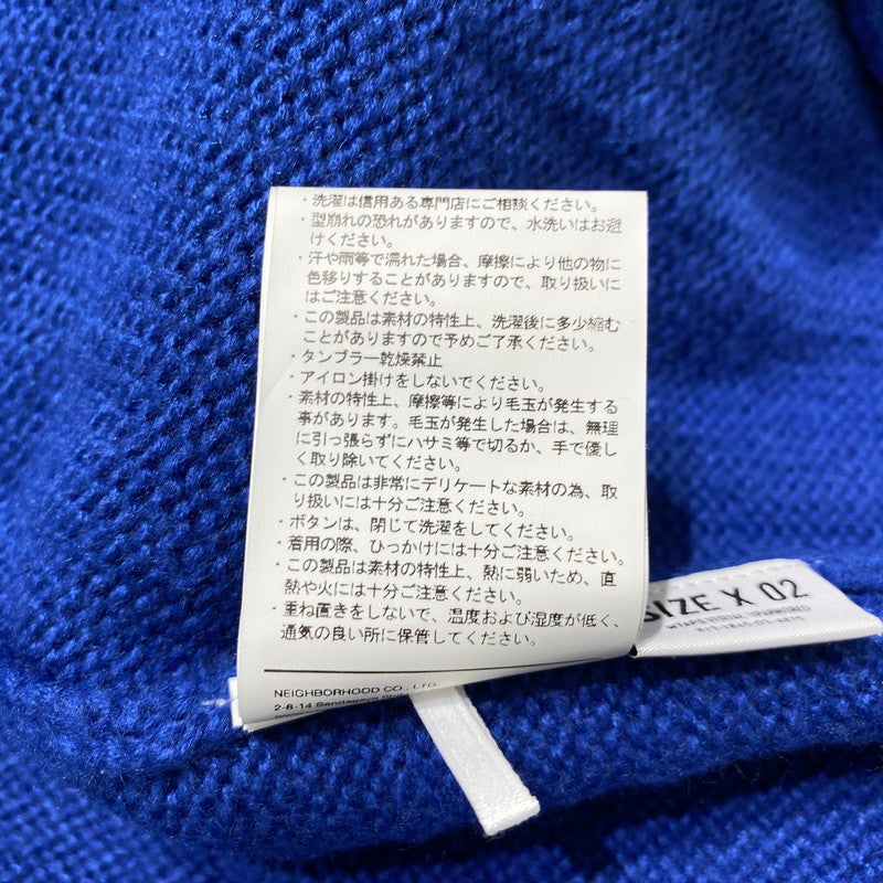 【中古品】【メンズ】 WTAPS ダブルタップス 24AW PALMER SWEATER ACRYLIC 242MADT-KNM02 セーター アクリル 長袖 カーディガン 142-260831-yo-07-tei サイズ：02 カラー：ブルー 万代Net店