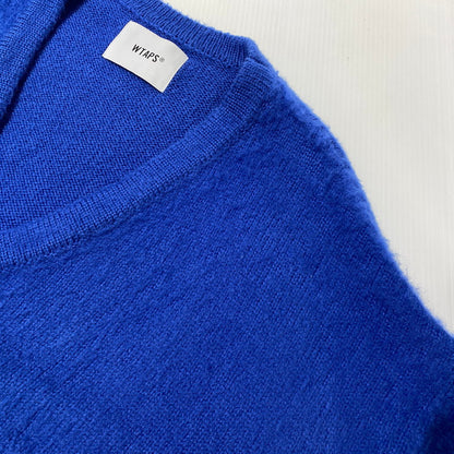 【中古品】【メンズ】 WTAPS ダブルタップス 24AW PALMER SWEATER ACRYLIC 242MADT-KNM02 セーター アクリル 長袖 カーディガン 142-260831-yo-07-tei サイズ：02 カラー：ブルー 万代Net店
