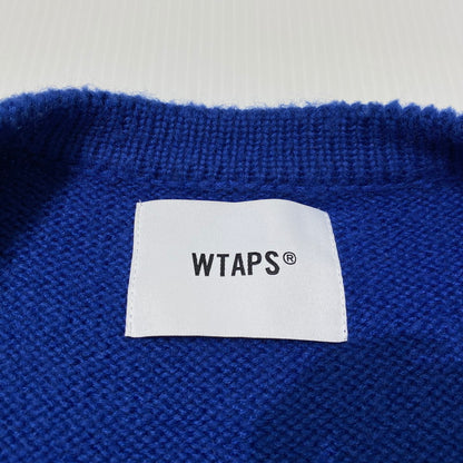 【中古品】【メンズ】 WTAPS ダブルタップス 24AW PALMER SWEATER ACRYLIC 242MADT-KNM02 セーター アクリル 長袖 カーディガン 142-260831-yo-07-tei サイズ：02 カラー：ブルー 万代Net店