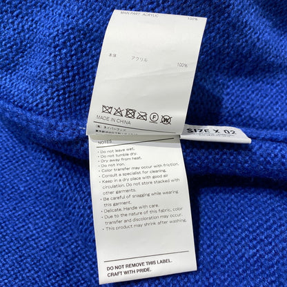 【中古品】【メンズ】 WTAPS ダブルタップス 24AW PALMER SWEATER ACRYLIC 242MADT-KNM02 セーター アクリル 長袖 カーディガン 142-260831-yo-07-tei サイズ：02 カラー：ブルー 万代Net店