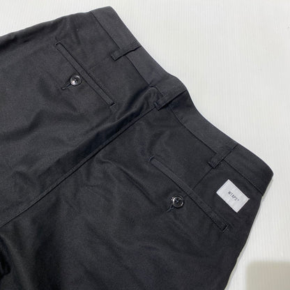 【中古品】【メンズ】 WTAPS ダブルタップス 24AW TROUSERS CTPL. TWILL TROUSERS 242WVDT-PTM05 TRDT1803 トラウザーズ コットン/ポリエステル ツイル トラウザーズ パンツ ボトムス 153-260831-yo-16-tei サイズ：03 カラー：ブラック 万代Net店