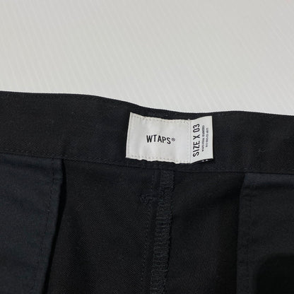 【中古品】【メンズ】 WTAPS ダブルタップス 24AW TROUSERS CTPL. TWILL TROUSERS 242WVDT-PTM05 TRDT1803 トラウザーズ コットン/ポリエステル ツイル トラウザーズ パンツ ボトムス 153-260831-yo-16-tei サイズ：03 カラー：ブラック 万代Net店