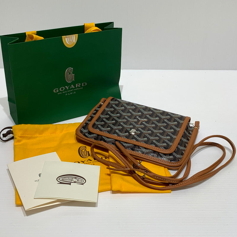 【中古品】【メンズ/レディース】 GOYARD ゴヤール プリュメポーチウォレット カバン ポシェット ショルダーバッグ ハンドバッグ 180-260830-ko-05-tei カラー：ブラック×タン 万代Net店