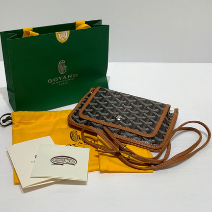 【中古品】【メンズ/レディース】 GOYARD ゴヤール プリュメポーチウォレット カバン ポシェット ショルダーバッグ ハンドバッグ 180-260830-ko-05-tei カラー：ブラック×タン 万代Net店