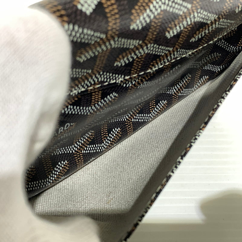 【中古品】【メンズ/レディース】 GOYARD ゴヤール プリュメポーチウォレット カバン ポシェット ショルダーバッグ ハンドバッグ 180-260830-ko-05-tei カラー：ブラック×タン 万代Net店