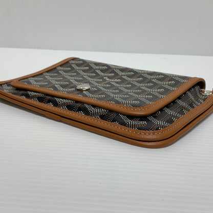 【中古品】【メンズ/レディース】 GOYARD ゴヤール プリュメポーチウォレット カバン ポシェット ショルダーバッグ ハンドバッグ 180-260830-ko-05-tei カラー：ブラック×タン 万代Net店