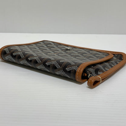 【中古品】【メンズ/レディース】 GOYARD ゴヤール プリュメポーチウォレット カバン ポシェット ショルダーバッグ ハンドバッグ 180-260830-ko-05-tei カラー：ブラック×タン 万代Net店