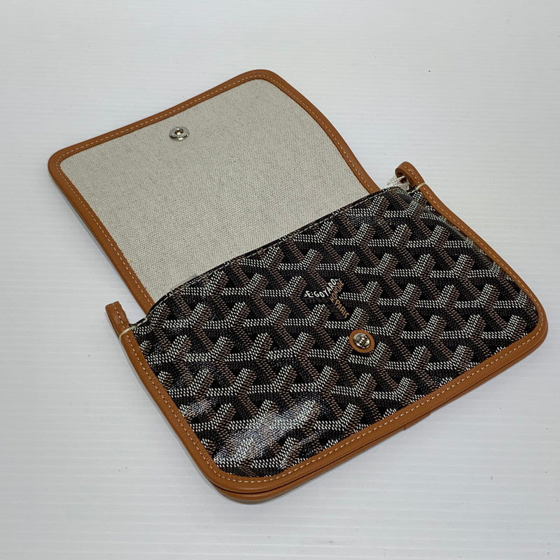 【中古品】【メンズ/レディース】 GOYARD ゴヤール プリュメポーチウォレット カバン ポシェット ショルダーバッグ ハンドバッグ 180-260830-ko-05-tei カラー：ブラック×タン 万代Net店