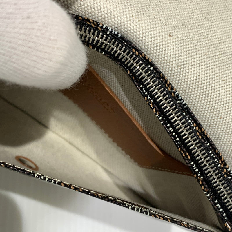 【中古品】【メンズ/レディース】 GOYARD ゴヤール プリュメポーチウォレット カバン ポシェット ショルダーバッグ ハンドバッグ 180-260830-ko-05-tei カラー：ブラック×タン 万代Net店