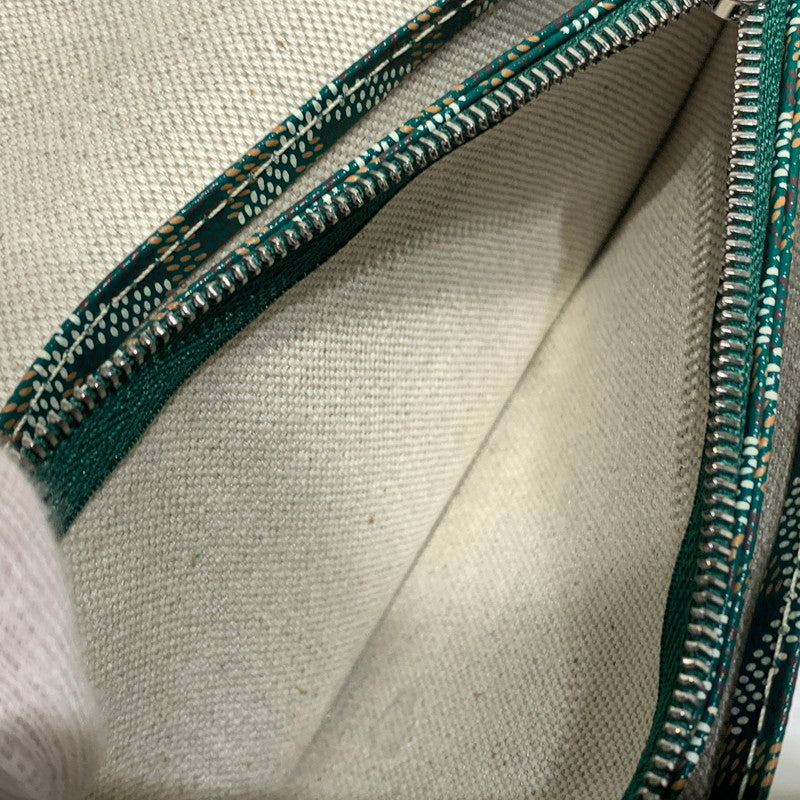【中古品】【メンズ/レディース】 GOYARD ゴヤール プリュメポーチウォレット カバン ポシェット ショルダーバッグ ハンドバッグ 180-260830-ko-04-tei カラー：グリーン 万代Net店