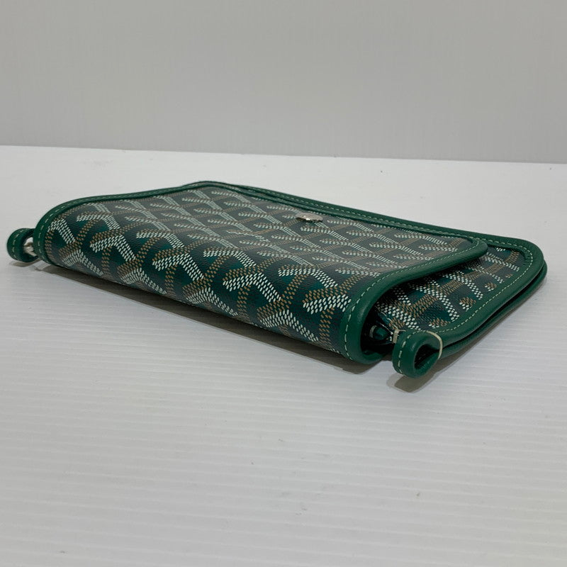 【中古品】【メンズ/レディース】 GOYARD ゴヤール プリュメポーチウォレット カバン ポシェット ショルダーバッグ ハンドバッグ 180-260830-ko-04-tei カラー：グリーン 万代Net店