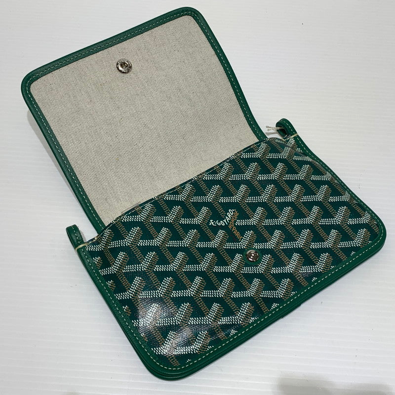 【中古品】【メンズ/レディース】 GOYARD ゴヤール プリュメポーチウォレット カバン ポシェット ショルダーバッグ ハンドバッグ 180-260830-ko-04-tei カラー：グリーン 万代Net店