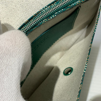 【中古品】【メンズ/レディース】 GOYARD ゴヤール プリュメポーチウォレット カバン ポシェット ショルダーバッグ ハンドバッグ 180-260830-ko-04-tei カラー：グリーン 万代Net店