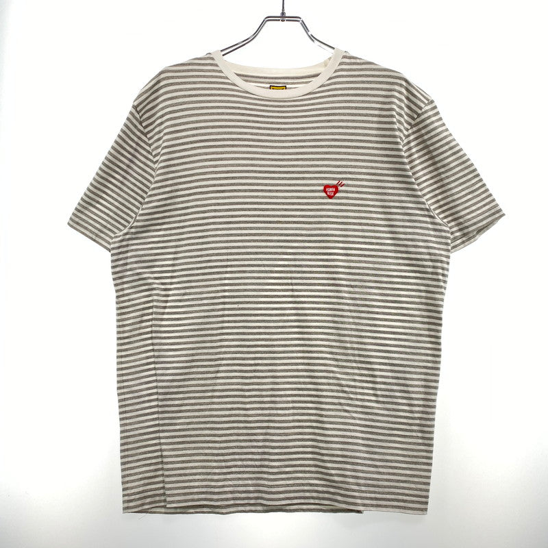 【中古品】【メンズ】 HUMANMADE ヒューマンメイド BORDER TEE ボーダー Tシャツ 半袖 トップス 142-260831-yo-01-tei サイズ：L カラー：グレー 万代Net店