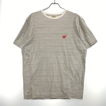 【中古品】【メンズ】 HUMANMADE ヒューマンメイド BORDER TEE ボーダー Tシャツ 半袖 トップス 142-260831-yo-01-tei サイズ：L カラー：グレー 万代Net店
