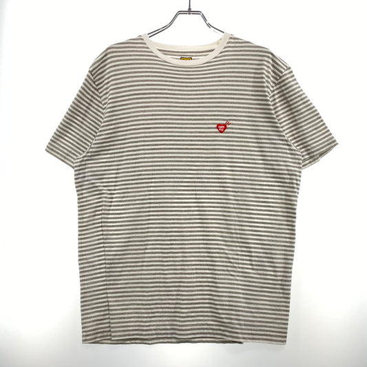 【中古品】【メンズ】 HUMANMADE ヒューマンメイド BORDER TEE ボーダー Tシャツ 半袖 トップス 142-260831-yo-01-tei サイズ：L カラー：グレー 万代Net店