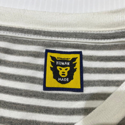 【中古品】【メンズ】 HUMANMADE ヒューマンメイド BORDER TEE ボーダー Tシャツ 半袖 トップス 142-260831-yo-01-tei サイズ：L カラー：グレー 万代Net店