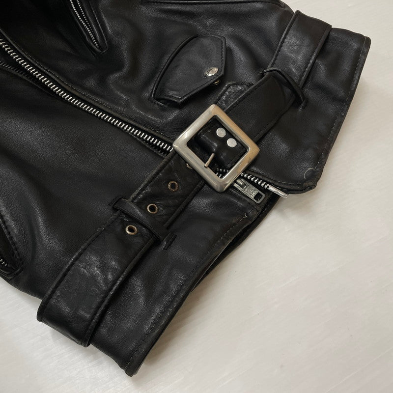 【現状渡し品】【メンズ】 Schott ショット 80‘s~90‘s DOUBLE RIDERS JACKET MADE IN USA 80∼90年代 バイカータグ後期 ダブルライダース ジャケット アウター アメリカ製 レザージャケット 145-260905-ss-09-teih サイズ：34/※ダメージ、リペア等多々あり カラー：ブラック 万代Net店