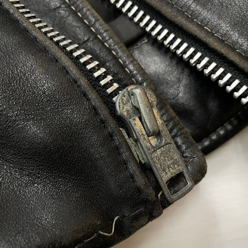 【現状渡し品】【メンズ】 Schott ショット 80‘s~90‘s DOUBLE RIDERS JACKET MADE IN USA 80∼90年代 バイカータグ後期 ダブルライダース ジャケット アウター アメリカ製 レザージャケット 145-260905-ss-09-teih サイズ：34/※ダメージ、リペア等多々あり カラー：ブラック 万代Net店