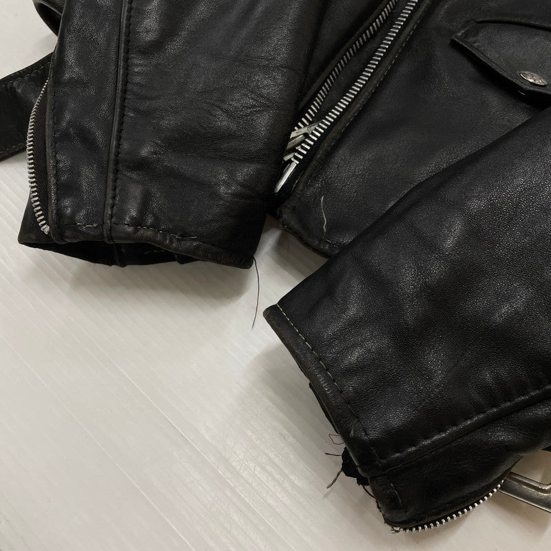 【現状渡し品】【メンズ】 Schott ショット 80‘s~90‘s DOUBLE RIDERS JACKET MADE IN USA 80∼90年代 バイカータグ後期 ダブルライダース ジャケット アウター アメリカ製 レザージャケット 145-260905-ss-09-teih サイズ：34/※ダメージ、リペア等多々あり カラー：ブラック 万代Net店