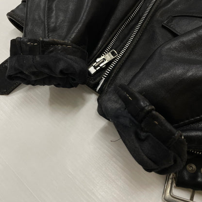 【現状渡し品】【メンズ】 Schott ショット 80‘s~90‘s DOUBLE RIDERS JACKET MADE IN USA 80∼90年代 バイカータグ後期 ダブルライダース ジャケット アウター アメリカ製 レザージャケット 145-260905-ss-09-teih サイズ：34/※ダメージ、リペア等多々あり カラー：ブラック 万代Net店