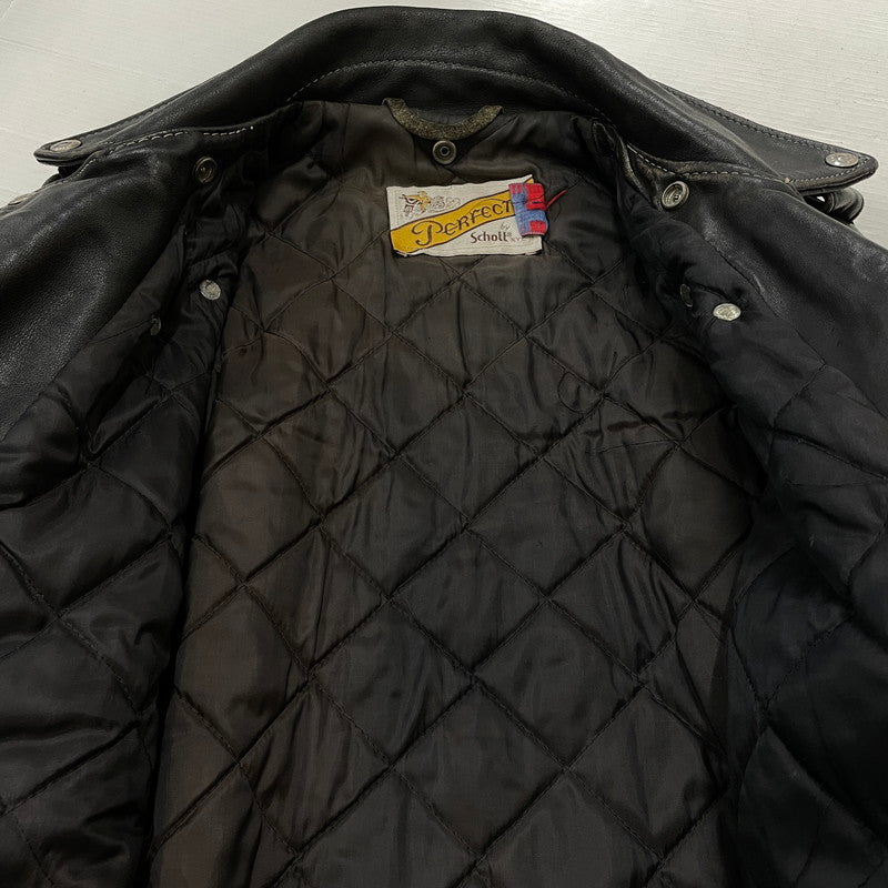 【現状渡し品】【メンズ】 Schott ショット 80‘s~90‘s DOUBLE RIDERS JACKET MADE IN USA 80∼90年代 バイカータグ後期 ダブルライダース ジャケット アウター アメリカ製 レザージャケット 145-260905-ss-09-teih サイズ：34/※ダメージ、リペア等多々あり カラー：ブラック 万代Net店
