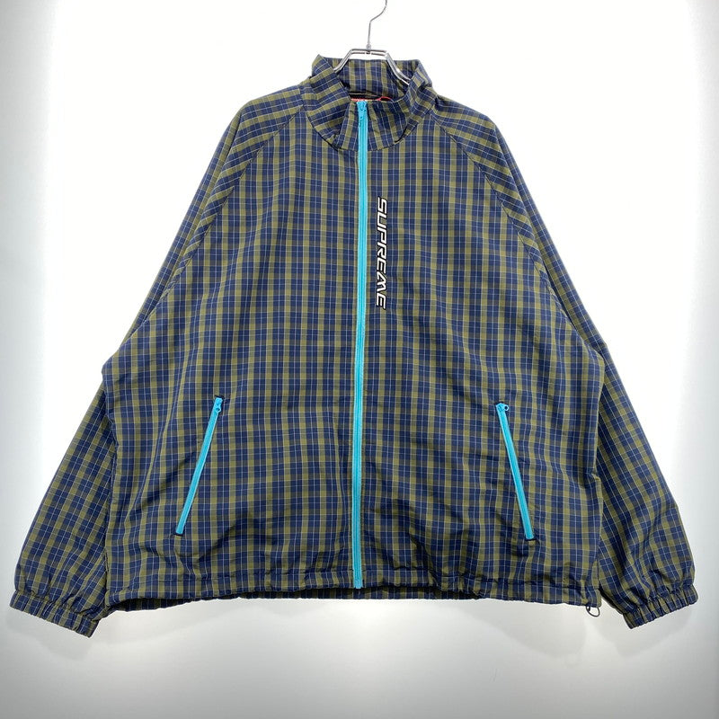 【中古品】【メンズ】 SUPREME シュプリーム 25AW PLAID TRACK JACKET プレイド トラックジャケット ライトアウター 149-260831-yo-11-tei サイズ：XXL カラー：ネイビー/オリーブグリーン 万代Net店