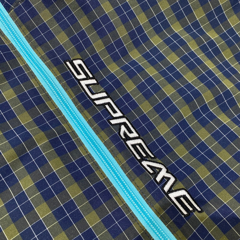 【中古品】【メンズ】 SUPREME シュプリーム 25AW PLAID TRACK JACKET プレイド トラックジャケット ライトアウター 149-260831-yo-11-tei サイズ：XXL カラー：ネイビー/オリーブグリーン 万代Net店