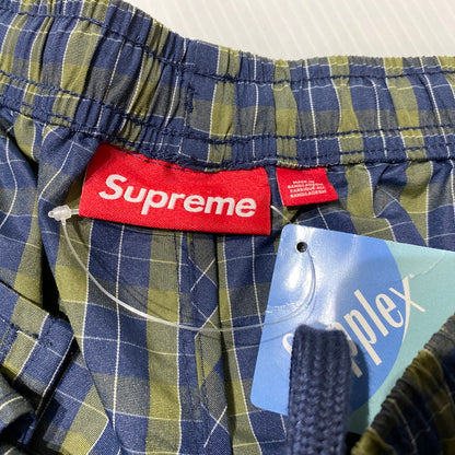 【中古品】【メンズ】 SUPREME シュプリーム 25AW PLAID WARM UP PANT プレイド ウォームアップ パンツ ボトムス 149-260831-yo-14-tei サイズ：XXL カラー：ネイビー/オリーブグリーン 万代Net店