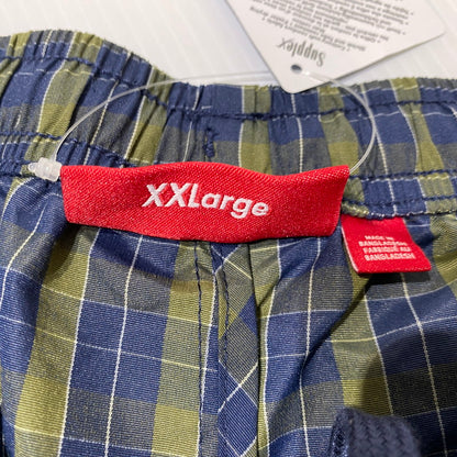 【中古品】【メンズ】 SUPREME シュプリーム 25AW PLAID WARM UP PANT プレイド ウォームアップ パンツ ボトムス 149-260831-yo-14-tei サイズ：XXL カラー：ネイビー/オリーブグリーン 万代Net店